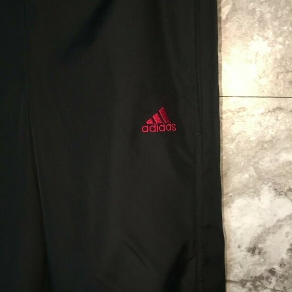 ADIDAS Black Track Pant Pink Three Stripes Loose S - Picture 3 of 7